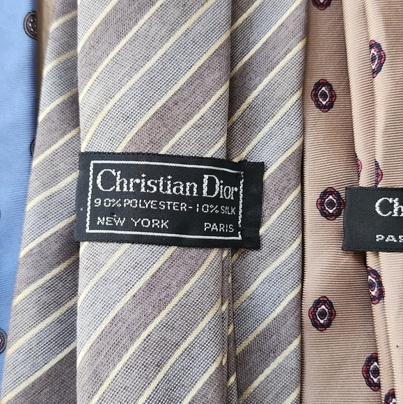 Christian Dior Set of 3 ties designer - Picture 5 of 7